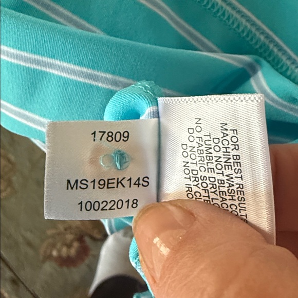 Peter Millar summer comfort polo blue striped Sz M. Excellent - Picture 7 of 7